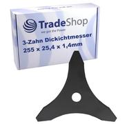 Trade-Shop Cuchilla de corte de 3 dientes, 255 x 25,4 x 1,4 mm, compatible con Stihl FS55 FS56 FS80 FS85 FS90R FS100 F108