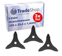 Trade-Shop - Cuchilla de desbrozadora (3 unidades, 255 x 25,4 x 1,4 mm, compatible con Stihl FS55, FS56, FS80, FS85, FS90R, FS100, F108, 3 unidades)