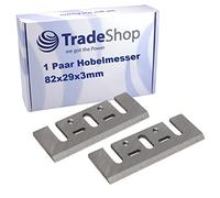Trade-Shop - Cuchillas de cepillado (HSS, 82 x 29 x 3 mm, compatible con Hitachi FP-20SA P20V, Wolf/Kango 8614 8657, Bosch GHO 20-82)