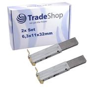 Trade-Shop - Escobillas de carbón para motor (2 unidades, 6,3 x 11 x 32 mm, compatibles con Stanley SXPW17E, SXPW17PE, SXPW22DSS-E, SXPW22E, SXPW18E, SXPW22PE, SXPW24BX-E, 2 unidades)