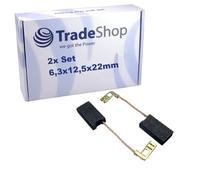 Trade-Shop - Escobillas de carbón para motor (2 unidades, 6,3 x 12,5 x 22 mm, compatibles con Bosch GBH 500, GKS 68B, GOF 900 CE, 11220 EVS, 11230 EVS, 11232 EVS, 11233 EVS, 11233 EVS)