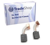 Trade-Shop - Escobillas de carbón para motor (2 unidades, 6 x 10 x 12 mm, compatibles con Crown CR125, compatibles con Einhell, Matrix, Topex/accesorios para herramientas eléctricas)