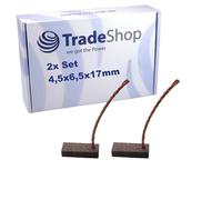 Trade-Shop - Escobillas de carbón para motor, 4,5 x 6,5 x 17 mm, para muchos coches, camiones, motores, aire acondicionado, ventilador, limpiaparabrisas, bomba de agua