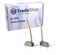 Trade-Shop - Escobillas de carbón para motor, 4 x 4 x 10 mm, para muchos motores de coche, aire acondicionado, ventilador, limpiaparabrisas, elevalunas de 12-24 V