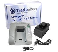 Trade-Shop Estación de carga 7,2 V-18 V con USB compatible con AEG BS2E 14.4 T, BSB 14 STX, BSS 14, ZB2E 14 STX, SB2E 14.4 T Super Torque, BBM 18 STX