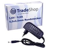 Trade-Shop Fuente de alimentación de 3,6 V 0,6 A, cable de carga, cargador compatible con Bosch PSR 2,4 V, atornillador de varilla de batería, sustituye a 2 607 224 790, 2 607 224 879