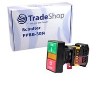 Trade-Shop Interruptor pulsador rojo verde con indicador LED integrado PPBB-30N pulsador doble (NO - Normally Open) IP40