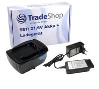 Trade-Shop Juego 2 en 1: batería de ion de litio 21,6 V/4000 mAh + cargador compatible con Hilti SIW 9-A22 3/4", TE 2-A22, TE 4-A22, VC 5-A22, TE 6-A22, RT 6-A22