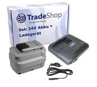 Trade-Shop Juego 2 en 1: batería de Ni-MH 24 V/3300 mAh + cargador de batería con fuente de alimentación compatible con Dewalt DW007KH DW007K-XE DW008K DW008K-2 DW008KH DW008K-XE