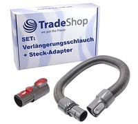 Trade-Shop Juego 2 en 1: manguera de aspiración de repuesto + adaptador intermedio compatible con aspiradoras Dyson DC58 DC59 DC62 DC74 SV03 SV06 DC05 DC07 DC08 DC14 DC19
