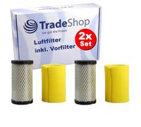 Trade-Shop Juego 4 en 1: 2 filtros de papel y 2 filtros de espuma compatibles con John Deere Z735E Z225 Z235 Z255 X124, Stiga Park 320 340PX 340X 420P Villa 16HST