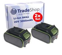 Trade-Shop - Juego de 2 baterías de ion de litio (20 V/3000 mAh, compatible con Kress KU066, KU211, KU270S, KU390, KU520, KU800 para atornillador de impacto, sustituye a KAB04)