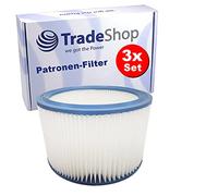 Trade-Shop - Juego de 3 filtros de pliegues compatibles con WAP Alto SQ 550-11, SQ 650-11 para aspiradora en seco y húmedo