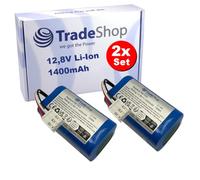 Trade-Shop - Lote de 2 baterías de ion de litio (12,8 V, 1400 mAh, compatible con Philips FC8603, FC8700, FC8705, FC8710, SmartPro Compact/pieza de repuesto para robot aspirador)