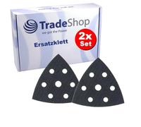 Trade-Shop - Lote de 2 cierre autoadherente de repuesto (93 x 93 x 93 mm, autoadhesivo, triángulo compatible con Bosch PDA 180 E, compatible con Parkside PDS 290 C3, PDS 290 B2, PDS 290 A1)