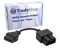 Trade-Shop OBD2 - Cable adaptador de diagnóstico de 12 pines a 16 pines hembra para ELM 327 KKL VAGCom compatible con KIA (modelos antiguos) con 20 pines/Plug & Play