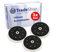 Trade-Shop - Platos de apoyo con cierre autoadherente (150 mm de diámetro, 15 agujeros, compatible con lijadora giratoria Makita BO6050, repuesto para Makita 197315-5)