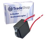 Trade-Shop Regulador de velocidad de 6 niveles 220 - 250 V 12 A Soft Start para amoladora angular, regulador de motor ajustable con 2 cables