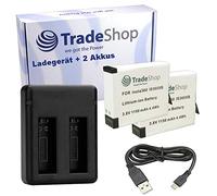 Trade-Shop - Set 3 en 1 para cámara Insta360 One X (batería de ion de litio IS360XB de alto rendimiento equivalente a PL903135VT PL903135VT-S01 CINOXBT/A CINOXBT, cargador dual)