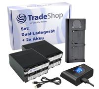 Trade-Shop Set de 2 baterías 10400 mAh + USB-C Dual LCD Cargador Compatible con Sony MVC Serie MVC-FD5 MVC-FD7 MVC-FD51 MVC-FD71 MVC-FD73 MVC-FD75 MVC-FD81 MVC-FD83