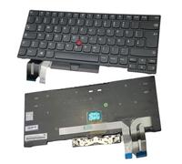Trade-Shop Teclado para portátil alemán QWERTZ con retroiluminación compatible con Lenovo ThinkPad Edge E490 E485 E495 T480S T490 T495 P43s