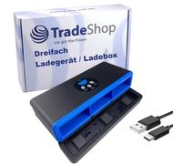 Trade-Shop USB-C LCD Triple Cargador Estación de Carga Caja de Carga Maletín de Carga Compatible con GoPro Hero 13 Black Action Camera AHDBT-1301 Batería / Funda Accesorios