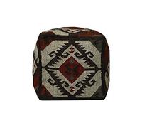 Trade Star - Auténtica Funda de puf Decorativa Kilim,Funda de puf Vintage,Puf otomano Tejido a Mano rústico étnico para el Comedor,Puff de Asiento Hecho a Mano para decoración del hogar