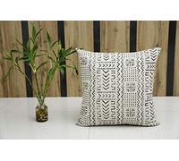 Trade Star - Cojín 100% Algodón,Cojín Block Print para Sala de Estar,Funda de Almohada Tribal Decorativa,Funda de cojín Grande de 24 "x 24",Cojín Pesado Cojín India