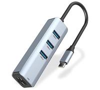 Tradebit - Adaptador USB-C Hub I I LAN Ethernet RJ45 Gigabit I 1000 Mbps/1 Gbps I Aluminio de alta calidad I Plug & Play I Compatible con portátil y PC