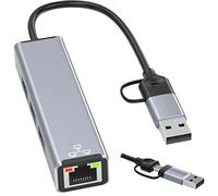 Tradebit - Hub USB-C LAN USB 3.0 100 Mbit/s RJ45 tarjeta de red