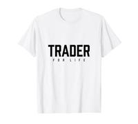 Trader For Life Invirtiendo Diseño del Mercado de valores Camiseta gráfica económica, Hombre, Blanco, XL