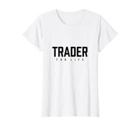 Trader For Life Invirtiendo Diseño del Mercado de valores Camiseta gráfica económica, Mujer, Blanco, XL