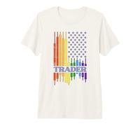 Trader - Mes del Orgullo Comercial LGBT con Bandera arcoíris de EE. UU Camiseta Premium
