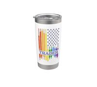 Trader - Mes del orgullo comercial LGBT con bandera arcoíris de EE. UU Vaso térmico de acero inoxidable de doble pared