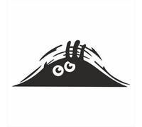 tradercat Peeking Monster pegatina coche - 15 cm x 10 cm - pegatina para ventanas, espejos laterales, ventana trasera, capó, compartimiento del motor, vehículo - con instrucciones (blanco)