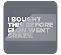 tradercat Pegatina para coche con texto «I Bought THIS BEFORE ELON WENT CRAZY» para cristales o barniz, texto en blanco, aprox. 11,5 x 5,5 cm, vinilo resistente y resistente a la intemperie
