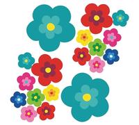 Tradercat Pril Blumen Sticker I Autoaufkleber als Set I Retro Aufkleber 18 Stück für jedes glatte Auto I pril Blumen Aufkleber (Türkis)