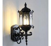 Tradición Balcón Linterna de Pared Exterior Luz Vidrio Impermeable Decoración de Pared Exterior Iluminación Estilo Europeo Jardín Retro E27