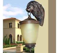 Tradición Retro Aluminio Animal León Lámpara de Pared Luz Vintage Jardín Patio Granero Almacén Puerta Impermeable Al Aire Libre Linterna Aplique
