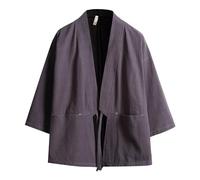 Tradicional Clásico Haori Ropa Tokio Harajuku Estilos Antiguos Floral Floral Florece Traje Holgado Chaqueta Kimono Japonés Túnica - Albornoz Ropa de Dormir para Hombres Estilo Tang Camisa de