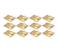 Tradienur - Pack de 12 bandejas y blondas rectangulares - Fabricación de cartón que incluyen blondas caladas 100% reciclables - Apto para uso alimentario - 28 x 22 cm - Color Dorado