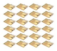 Tradienur - Pack de 24 bandejas y blondas rectangulares - Fabricación de cartón que incluyen blondas caladas 100% reciclables - Apto para uso alimentario - 34 x 25 cm - Color Dorado