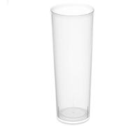 Tradineur - 10 paquetes de 6 vasos de tubo reutilizables, plástico, extra resistentes, reciclables, higiénicos, apilables, aptos para lavavajillas - 14,7 x 6 cm - 300 ml - Total 60 uds