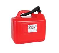Tradineur - Bidón gasolina con embudo 20 litros, tanque, garrafa combustible de plástico con cánula, tubo flexible (Rojo - 35 x 37 x 21 cm)