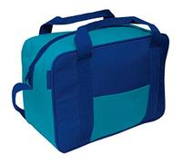 Tradineur - Bolsa Porta Alimentos térmica, Forro de Aluminio, Nevera poliéster, Asas y Correa Ajustable, Cremallera y Aislante Interior, Plegable, Playa, Camping, 42 x 18 x 30 cm, Color Aleatorio