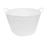 Tradineur - Capazo de plástico, Cubo Flexible Multiusos con Asas, establo, alimentación de Animales, Mezcla, jardín, Agricultura (Blanco, 65 litros)