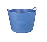 Tradineur - Capazo de plástico Flexible, Incluye Asas Resistentes, Cubo para Trabajos de Vendimia, Agricultura, jardín, Obra, Gran Durabilidad, 45 x 33 cm (Azul - 42 litros)