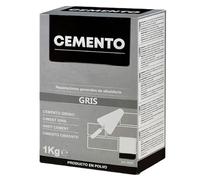 Tradineur - Cemento en polvo, reparaciones generales de albañilería, suelos, muros, uso interior y exterior, fabricado en España (Gris, 1 kg)