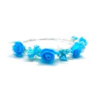 Tradineur - Corona de flores azules - Diseño único - Boda, fiesta, fotografía, compromiso, graduación, fiesta, concurso de belleza - Unisex - 1 ud - Ø 20 cm