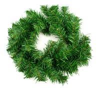 Tradineur - Corona de navidad, espumillón, guirnalda decorativa artificial, adorno colgante para puerta, pared, mesa, decoración navideña (Verde, Ø 39 cm)